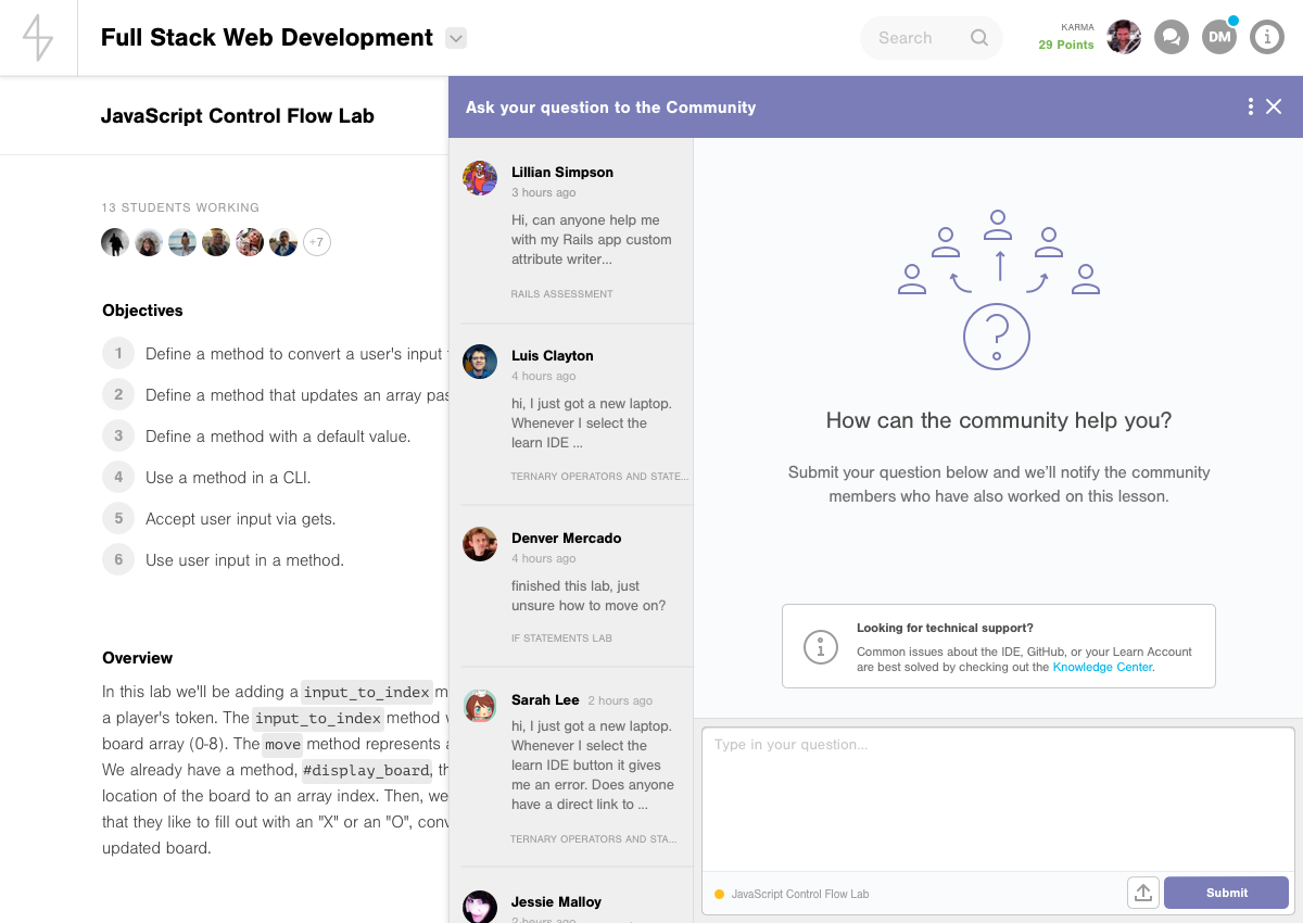 Ask a Question feature